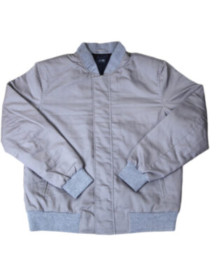 Light Grey Cotton Bomber Jacket
