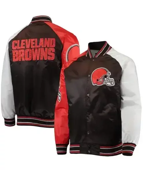 Cleveland Browns Red Black Satin Jacket