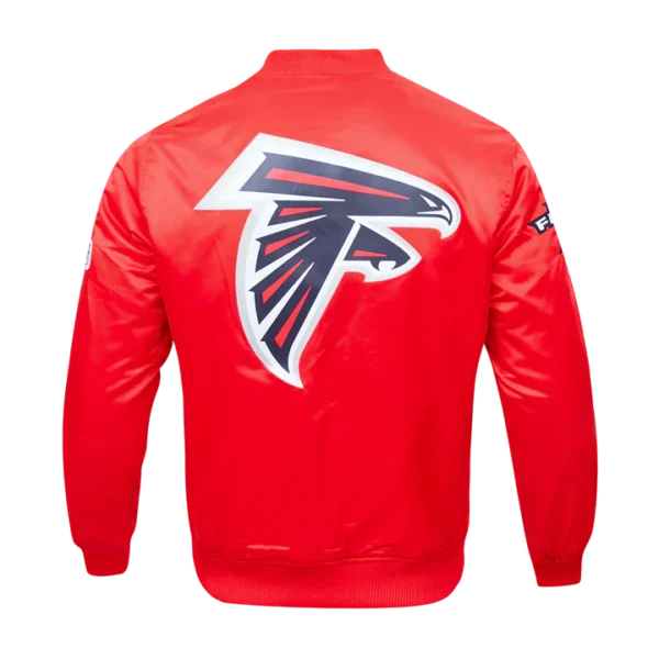 Atlanta Falcons Team Big Logo Satin Red Jacket 2023