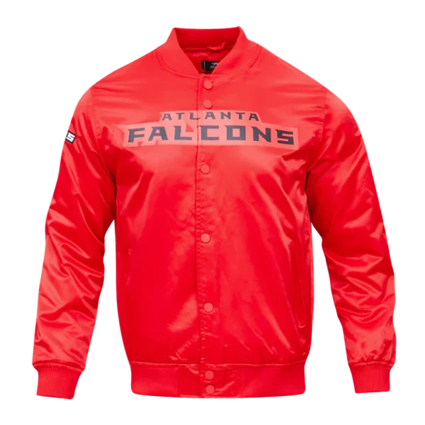 Atlanta Falcons Team Big Logo Satin Red Jacket