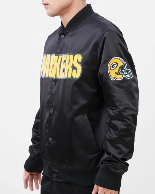 Bay Packers Team Big Logo Satin Jacket