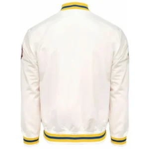 Golden State Warriors City Collection White Varsity Satin Jacket 2023
