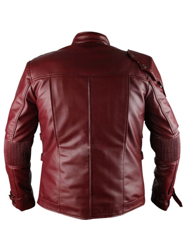 Men's Maroon Genuine Leather Galaxy Guardians Biker Jacket