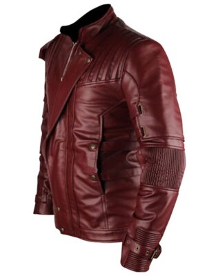 Men's Maroon Genuine Leather Galaxy Guardians Jacket