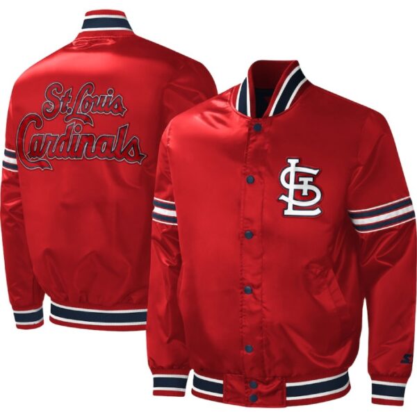Mens St. Louis Cardinals Red Satin Varsity Jacket