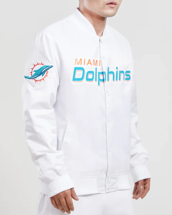 Miami Dolphins Team Big Logo Satin Jacket