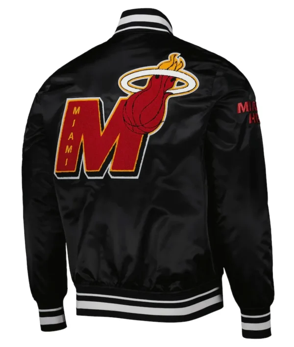 Miami Heat Black Satin Varsity Jacket 2023