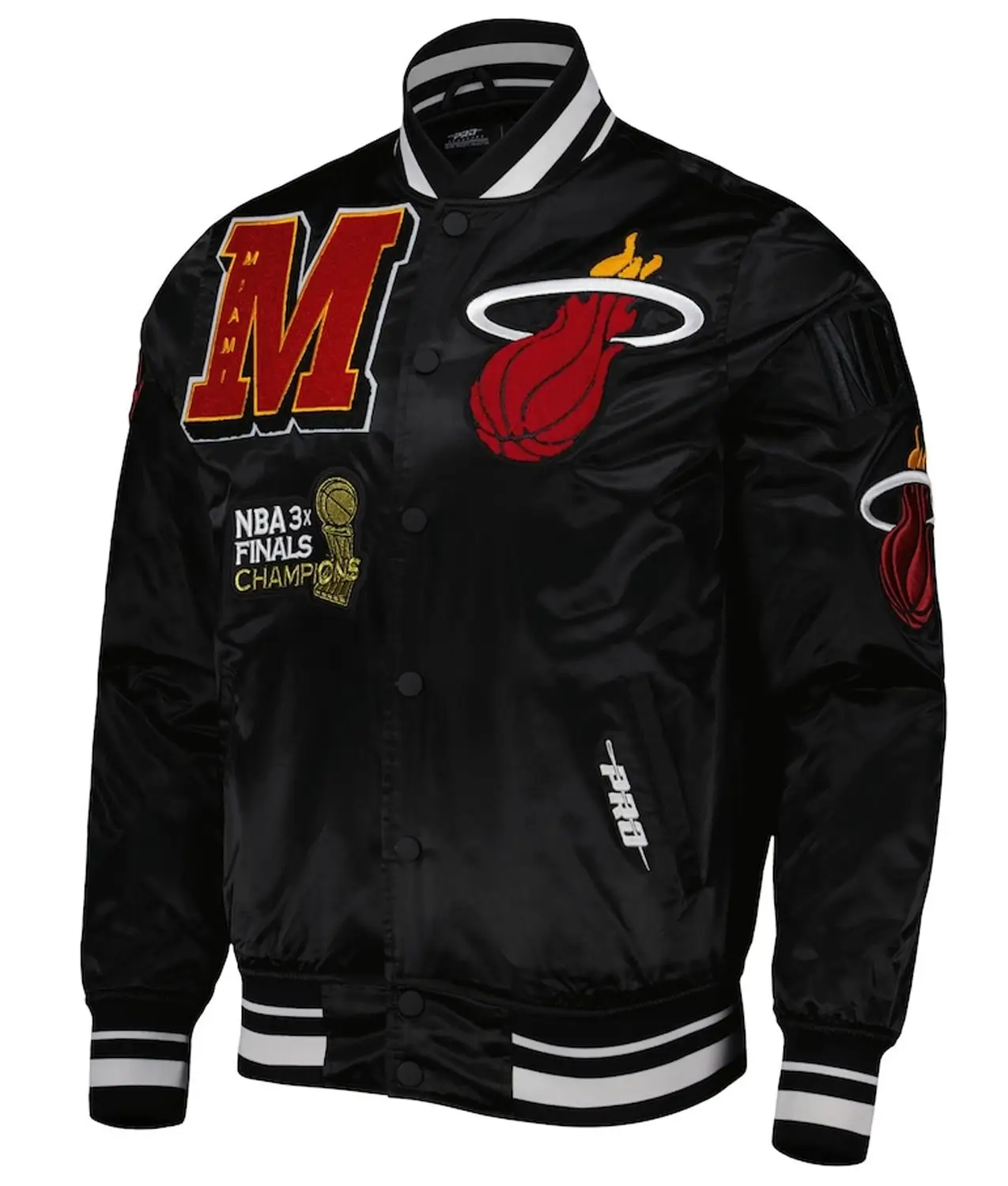 Miami Heat Black Satin Varsity Jacket