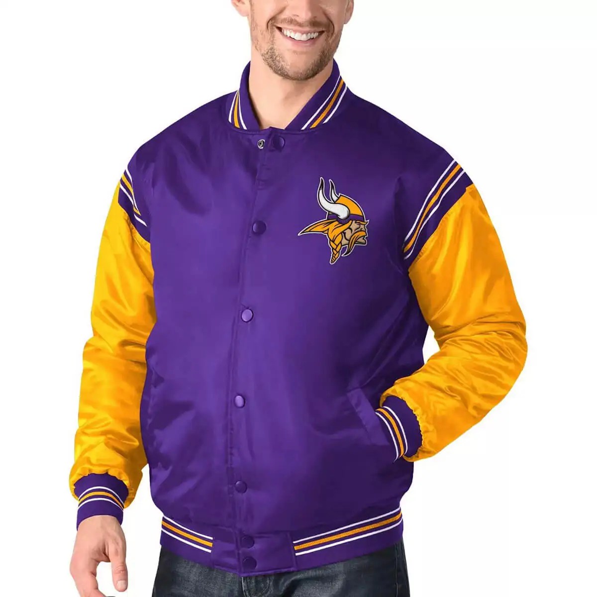 Minnesota Vikings Satin Varsity Jacket