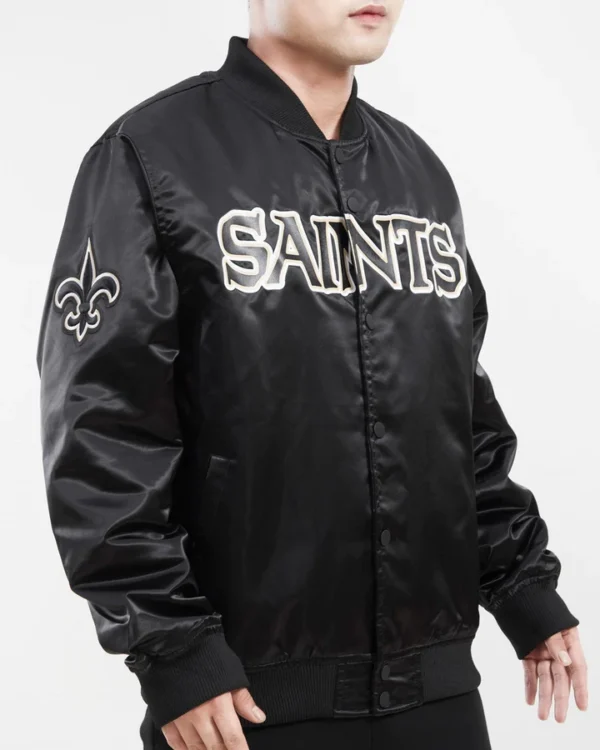 New Orleans Saints Team Big Logo Satin Jacket