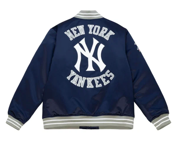 New York Yankees Navy Blue Satin Varsity Jacket 2023