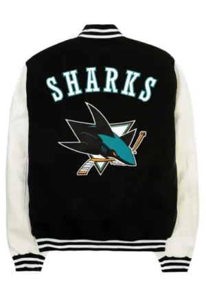 San Jose Sharks Black and White Varsity Jacket 2023