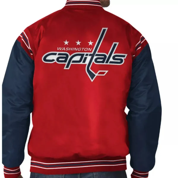 Washington Capitals Red&Navy Satin Varsity Jacket 2023