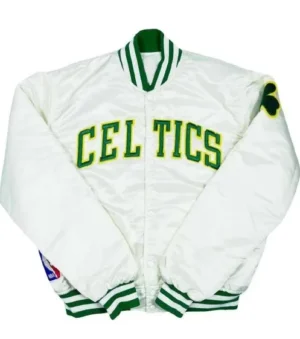 Celtics 90s White Bomber Jacket