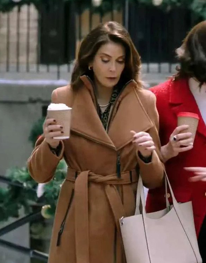 How To Fall In Love By Christmas 2023 Teri Hatcher Brown Coat
