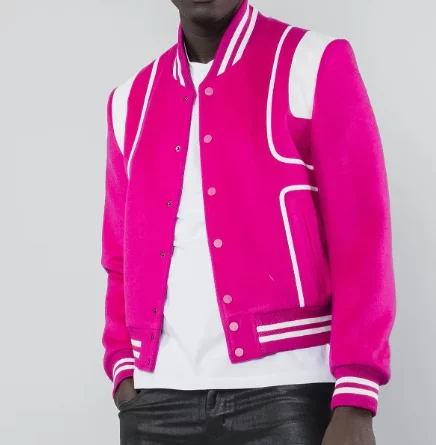 Jabari Banks Bel-Air Gamble Pink Varsity Jacket