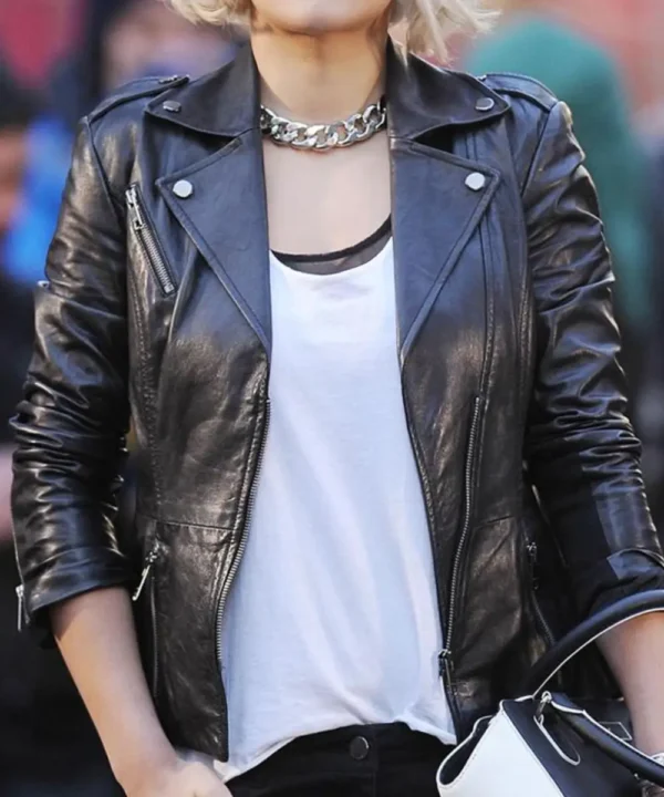 Rita Ora Biker Leather Jacket