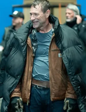 The Bricklayer 2024 Aaron Eckhart Black Puffer Jacket