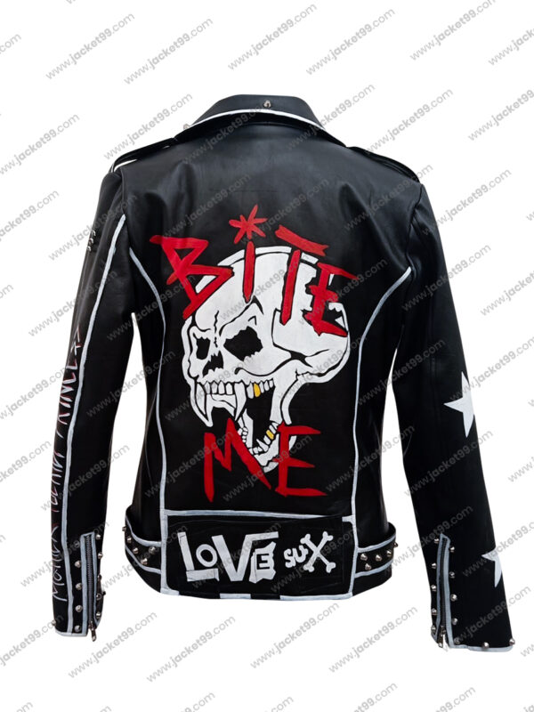 Avril Lavigne’s Bite Me Pop-punk Black Leather Jacket