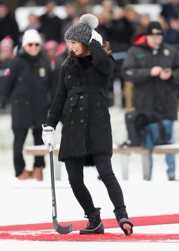 Kate Middleton Sweden Black Fur Coat