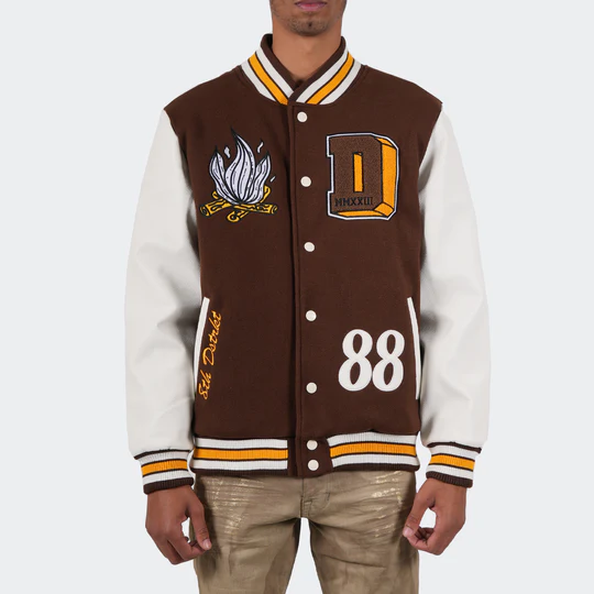Men’s Born To Be Different Brown Varsity Jacket