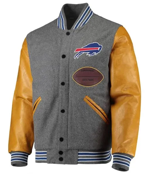 Buffalo Bills Varsity Gray And Gold Jacket