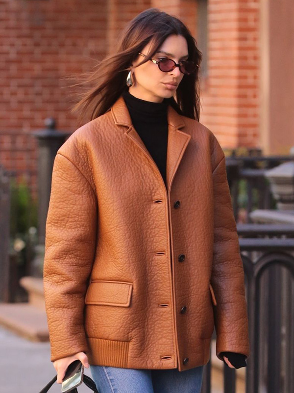 Emily Ratajkowski Leather Jacket