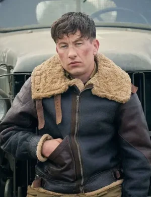 Masters Of The Air 2024 Barry Keoghan Shearling Leather Jacket