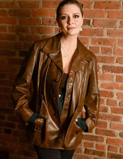 Masters Of The Air Mischa Barton Premiere Brown Leather Jacket