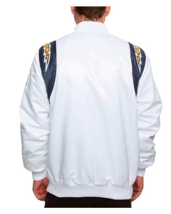 Men’s Chargers White Satin Jacket 2024