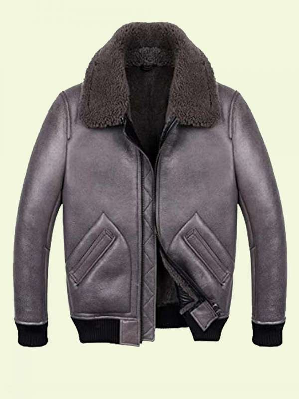 Men’s Grey Shearling Jacket
