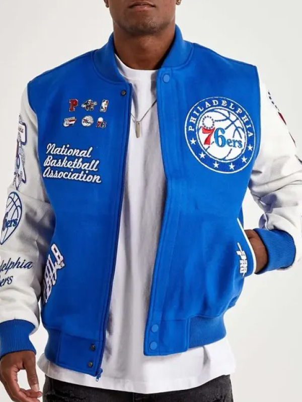 Philadelphia 76ers Patches Wool Varsity Jacket