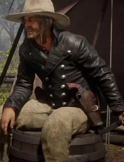 Red Dead Redemption 2 Micah Bell Tail Black Leather Jacket