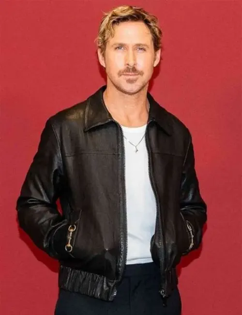 Ryan Gosling Milan Fashion Week 2023 Leather Jacket