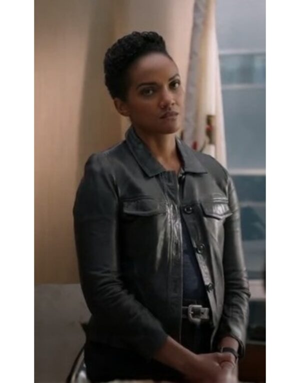 The Rookie S06 Mekia Cox Black Leather Jacket 2024