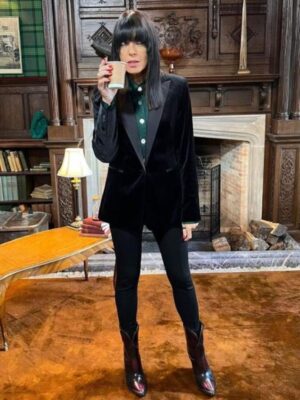 The Traitors Claudia Winkleman Black Velvet Blazer