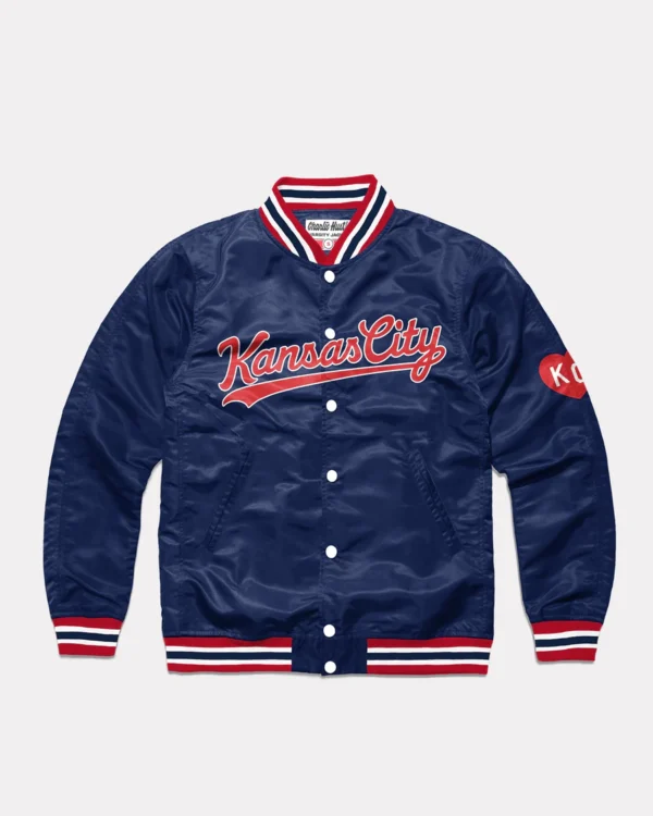 Navy & Red Kansas City Varsity Jacket
