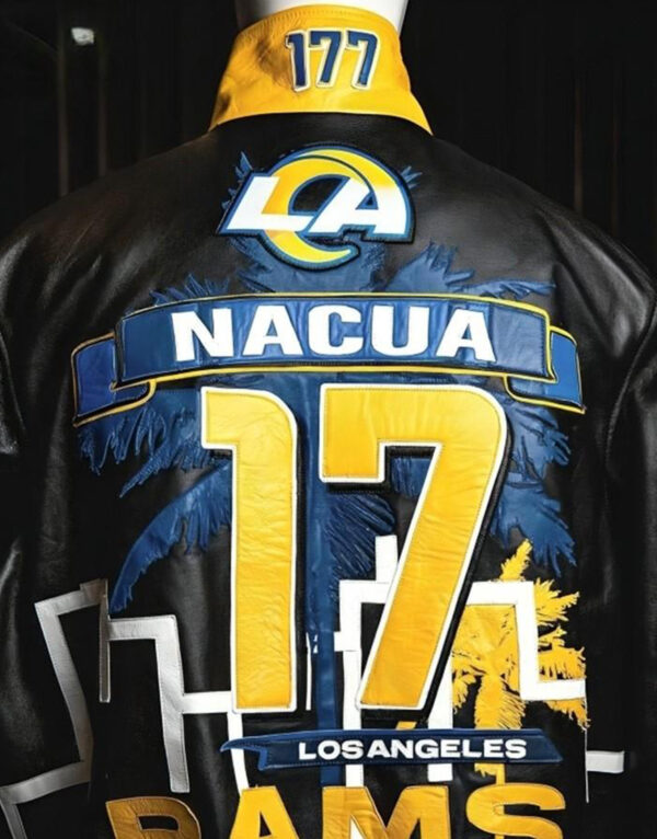 Puka Nacua Jeff Hamilton Los Angeles Rams Leather Jacket 2024
