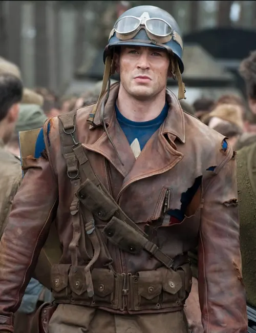Captain America WW2 Brown Leather Jacket