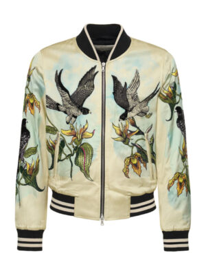 John Legend Embellished Bird Print Bomber Jacket 2024