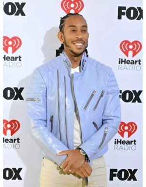 Ludacris Iheartradio 2024 Blue Leather Jacket