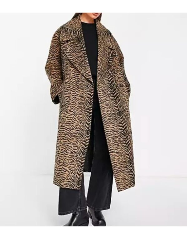 Maggie Tv Series Big Mood 2024 Nicola Coughlan Tiger Stripe Animal Print Coat