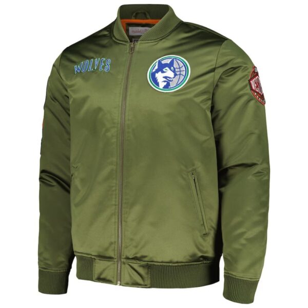 Mitchell & Ness Olive Minnesota Timberwolves Hardwood Retro Jacket 2024