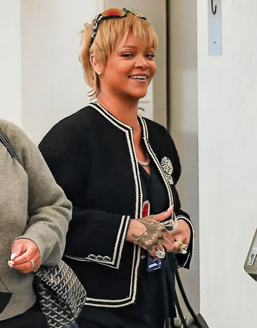 Rihanna Black Tweed Jacket