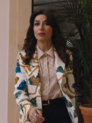 The White Lotus S2 Sabrina Impacciatore Printed Blazer 2024