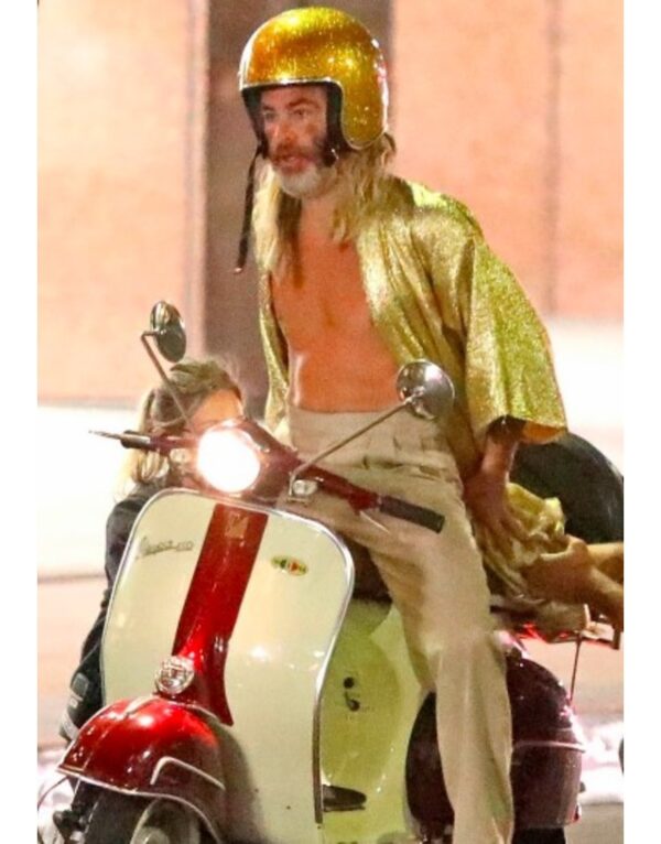 Darren Barrenman Film Poolman Chris Pine Gold Robe 2024