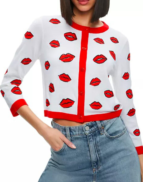 Elsbeth Carrie Preston Lips Printed Cardigan