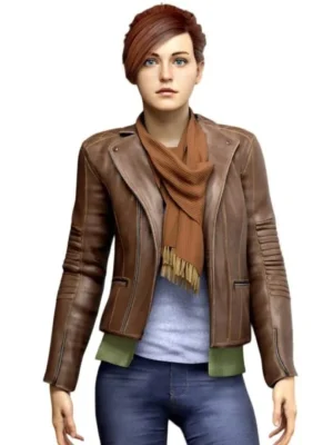 Spider-man Mary Jane Brown Leather Jacket 2024
