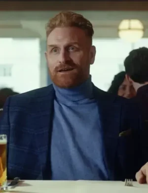 The Gentlemen 2024 Kristofer Hivju Blue Checkered Blazer