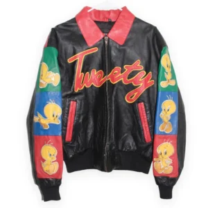 Tweety Bird Looney Tunes Leather Jacket